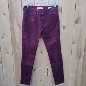 Koton Women's Party Skinny Jeans in Deep Burgundy Size W28